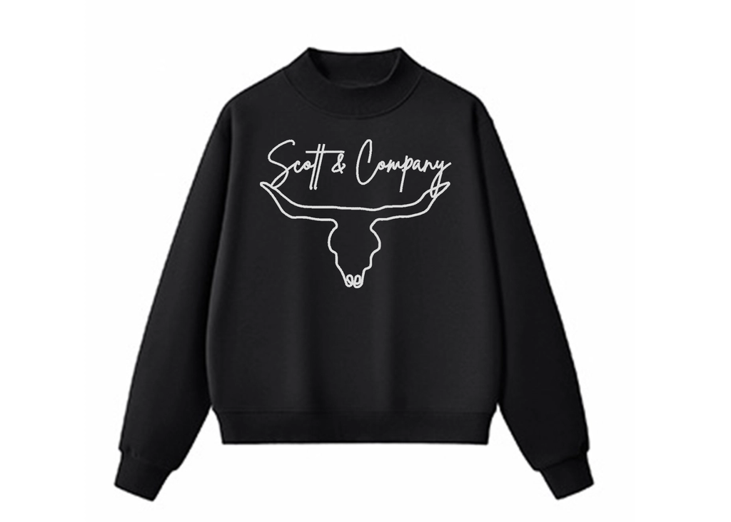 Classic Scott & Company Embroidered MockNeck