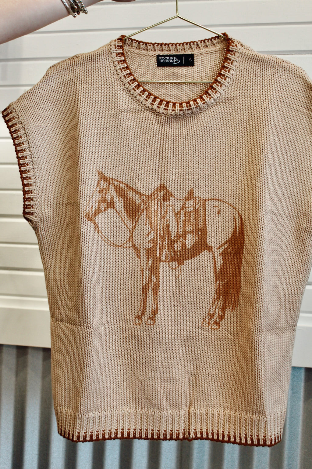 The cow pony short sleeve sweater vest