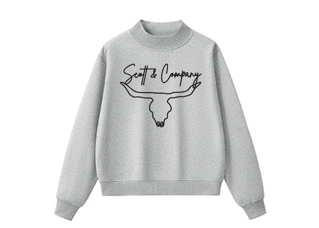 Classic Scott & Company Embroidered MockNeck