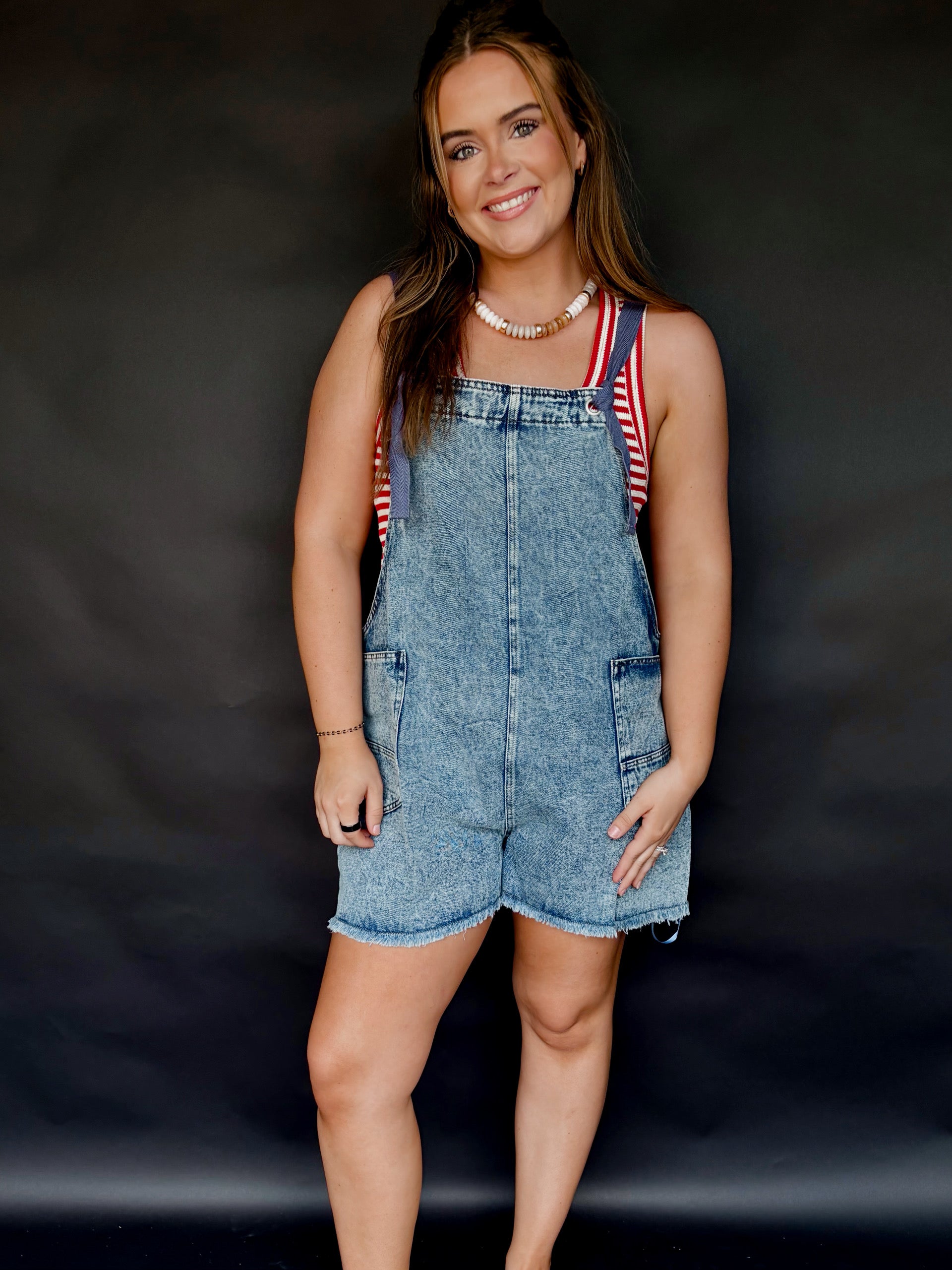 Washed Denim Romper