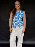 Blue Checkered Western Vest