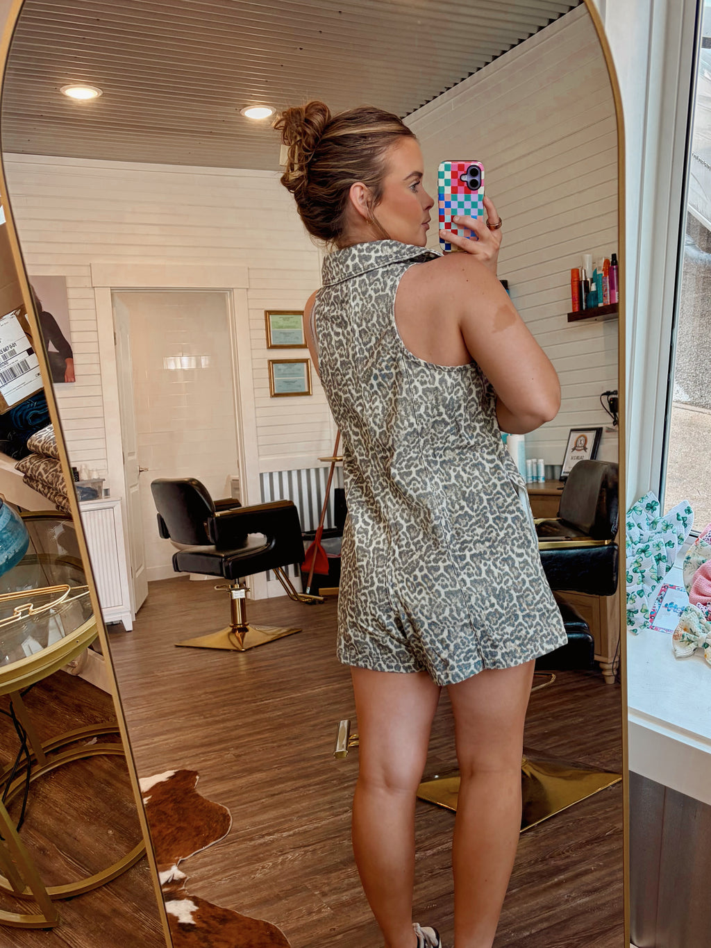 Leopard Collared Romper