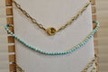 Gold filled blue turquoise beaded necklace