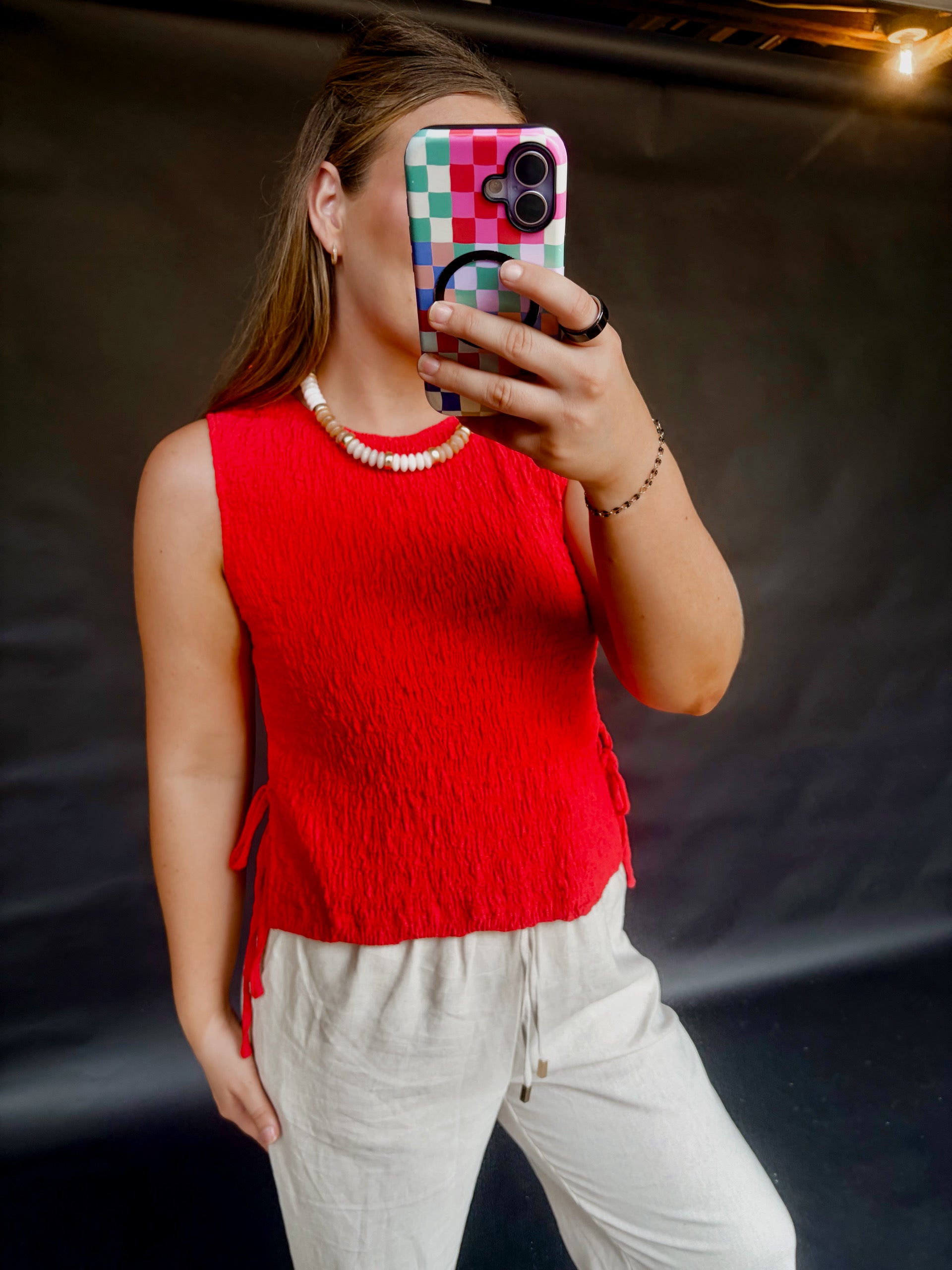 Red Textured Tank