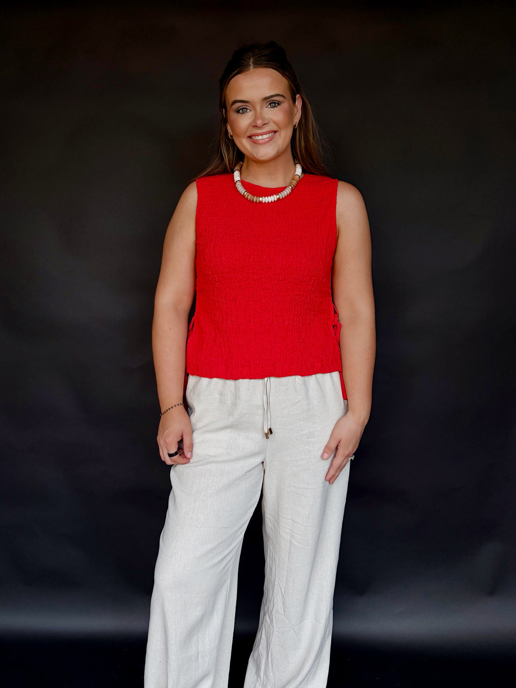 Red Textured Tank