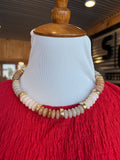 Golden Oval Beaded Necklace