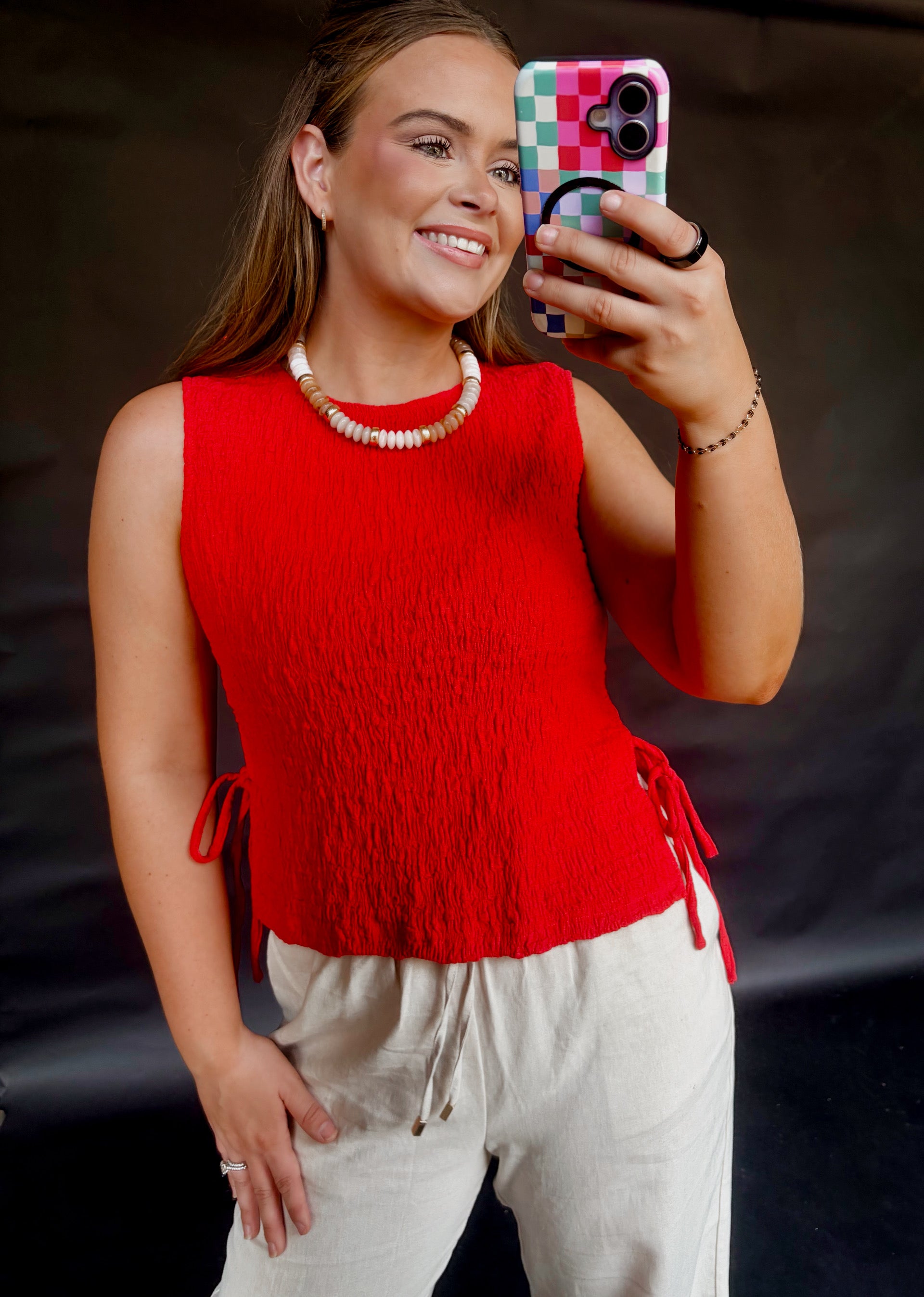 Red Textured Tank
