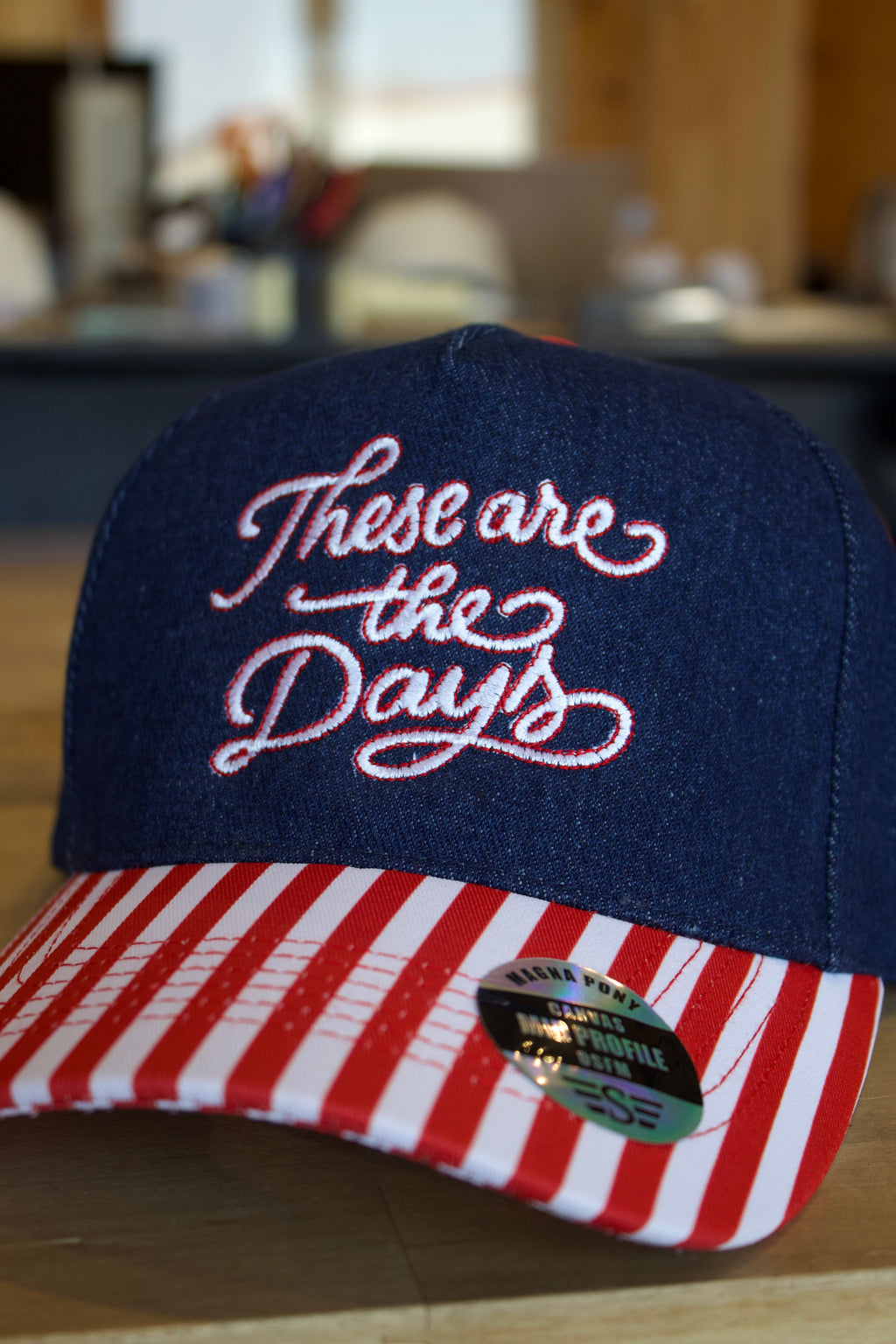 These are the days striped trucker hat