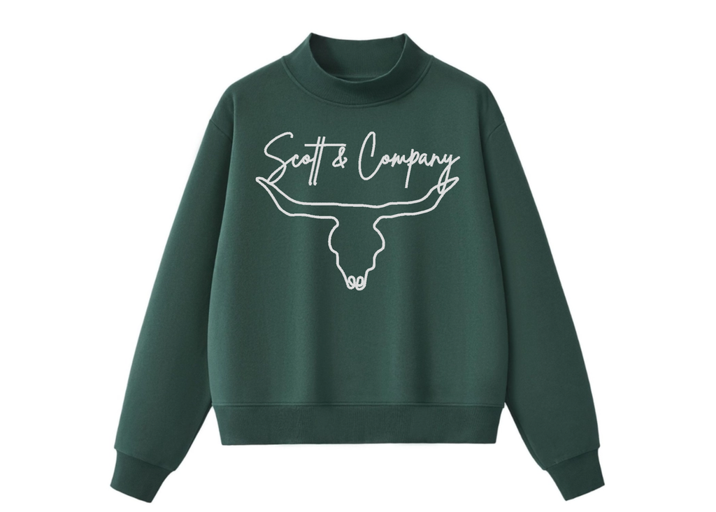Classic Scott & Company Embroidered MockNeck