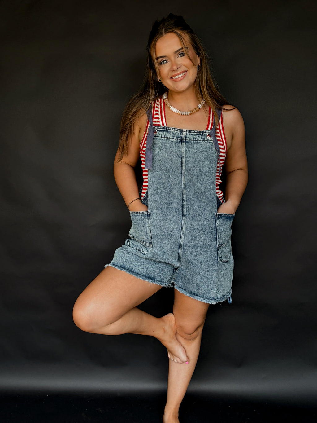 Washed Denim Romper