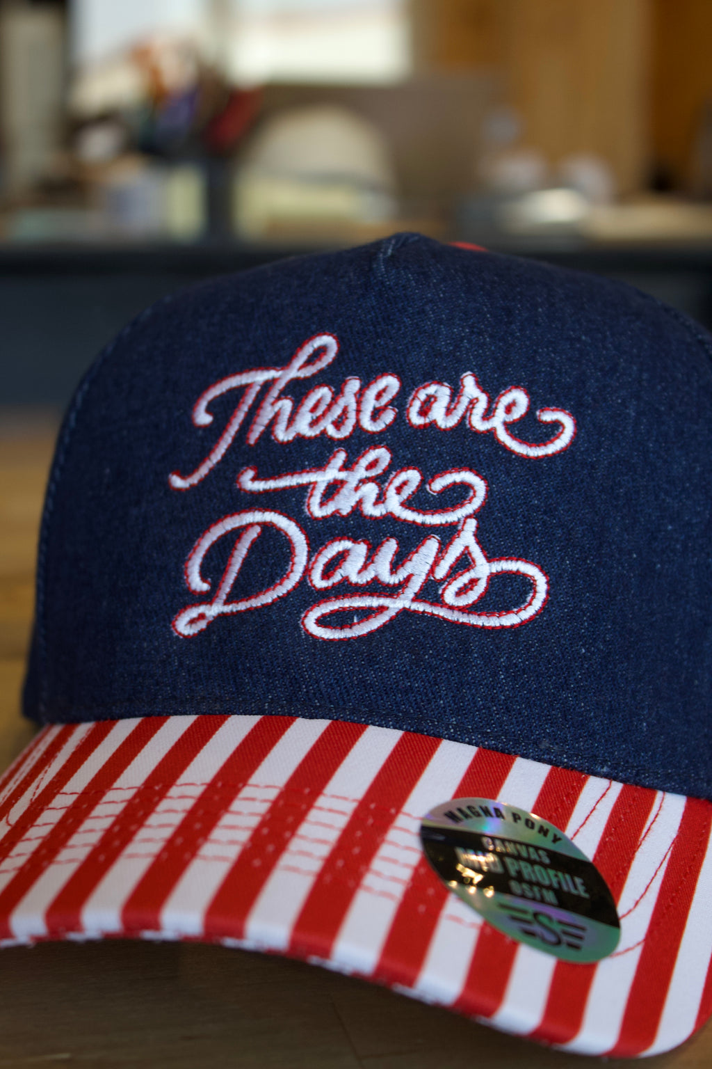 These are the days striped trucker hat