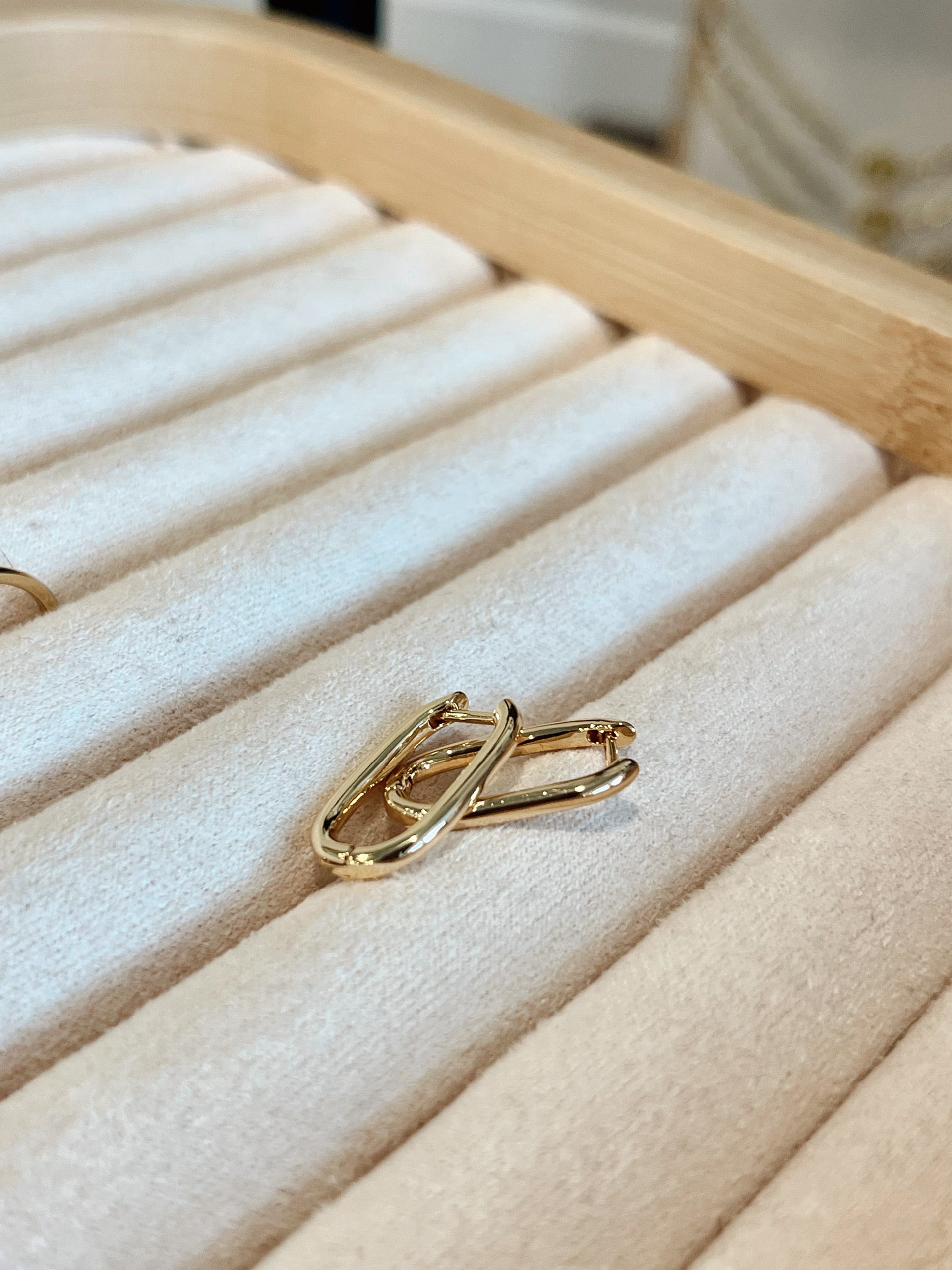 24K gold filled oblong hoop