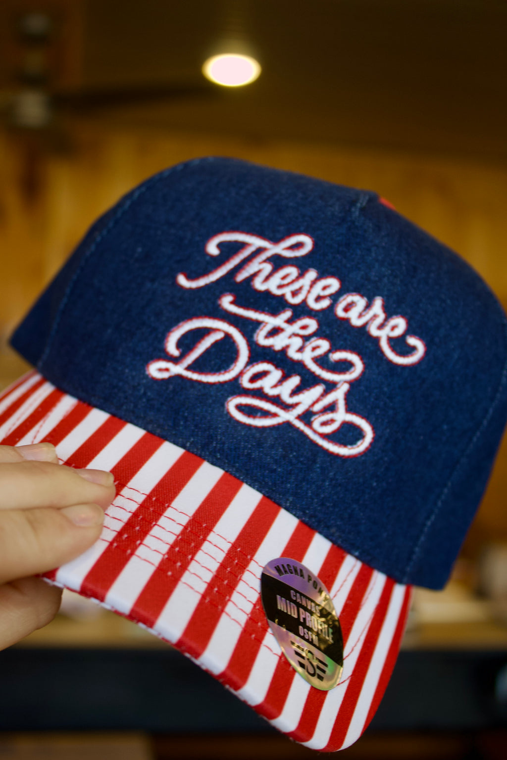 These are the days striped trucker hat