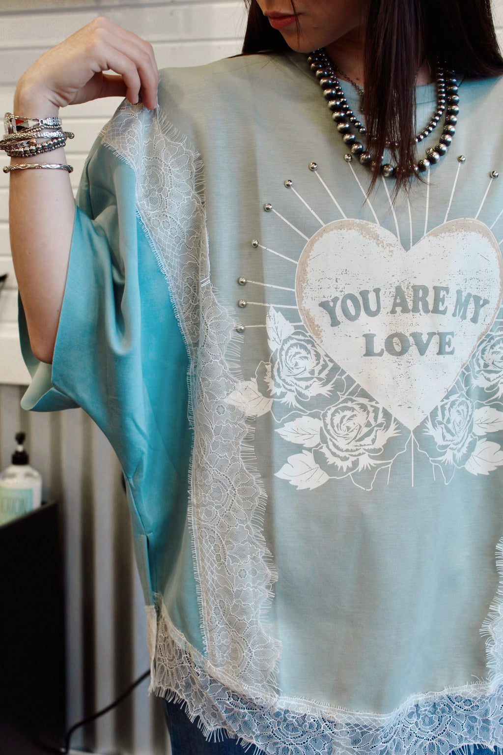 You are my love lace top oversized