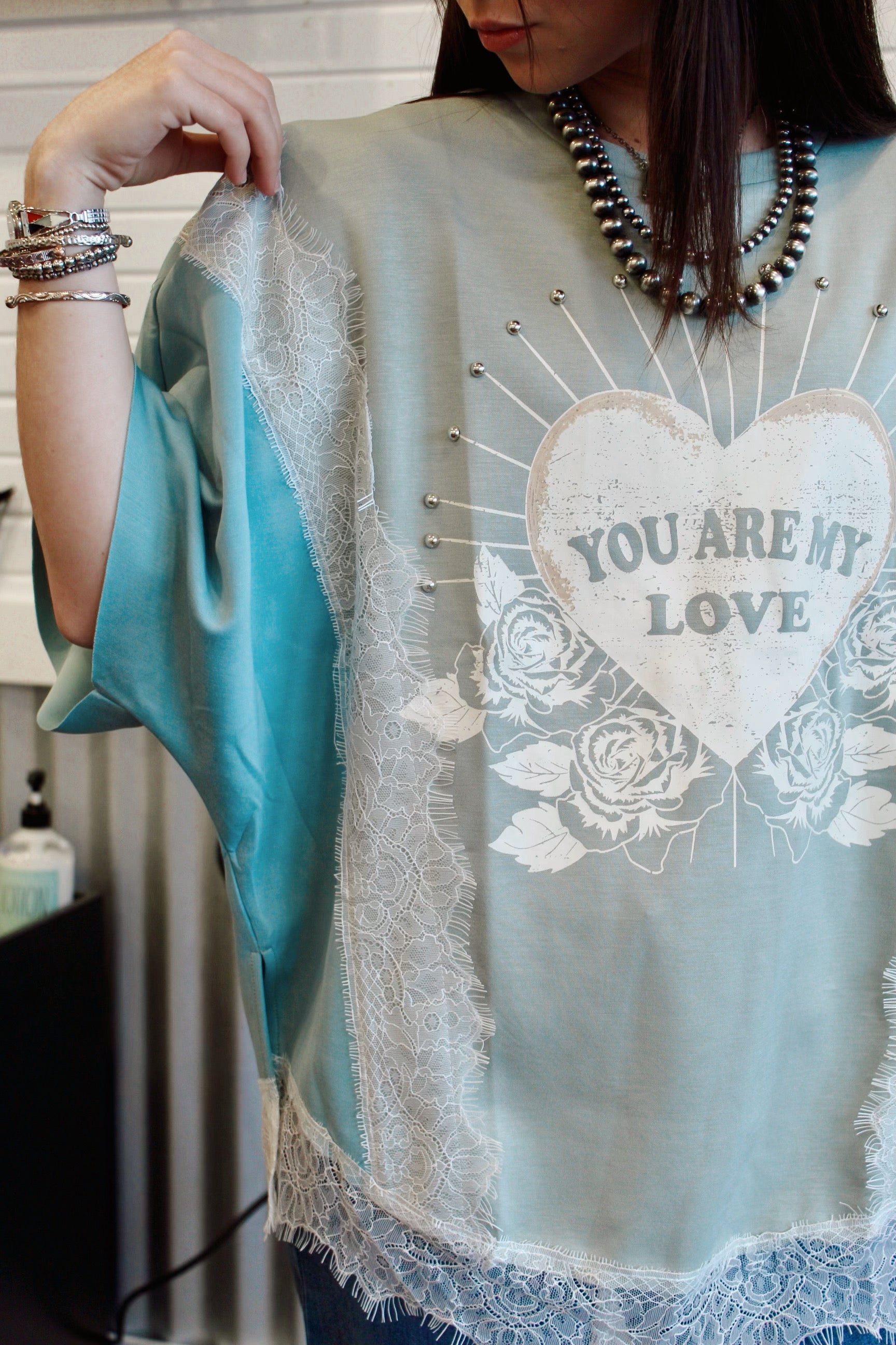 You are my love lace top oversized
