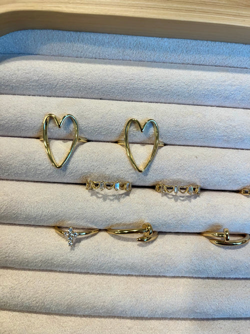 24K Gold Plated Adjustable Minimalist Nail Bent Ring