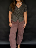 Solid Brown Square Pocket Barrel Jean