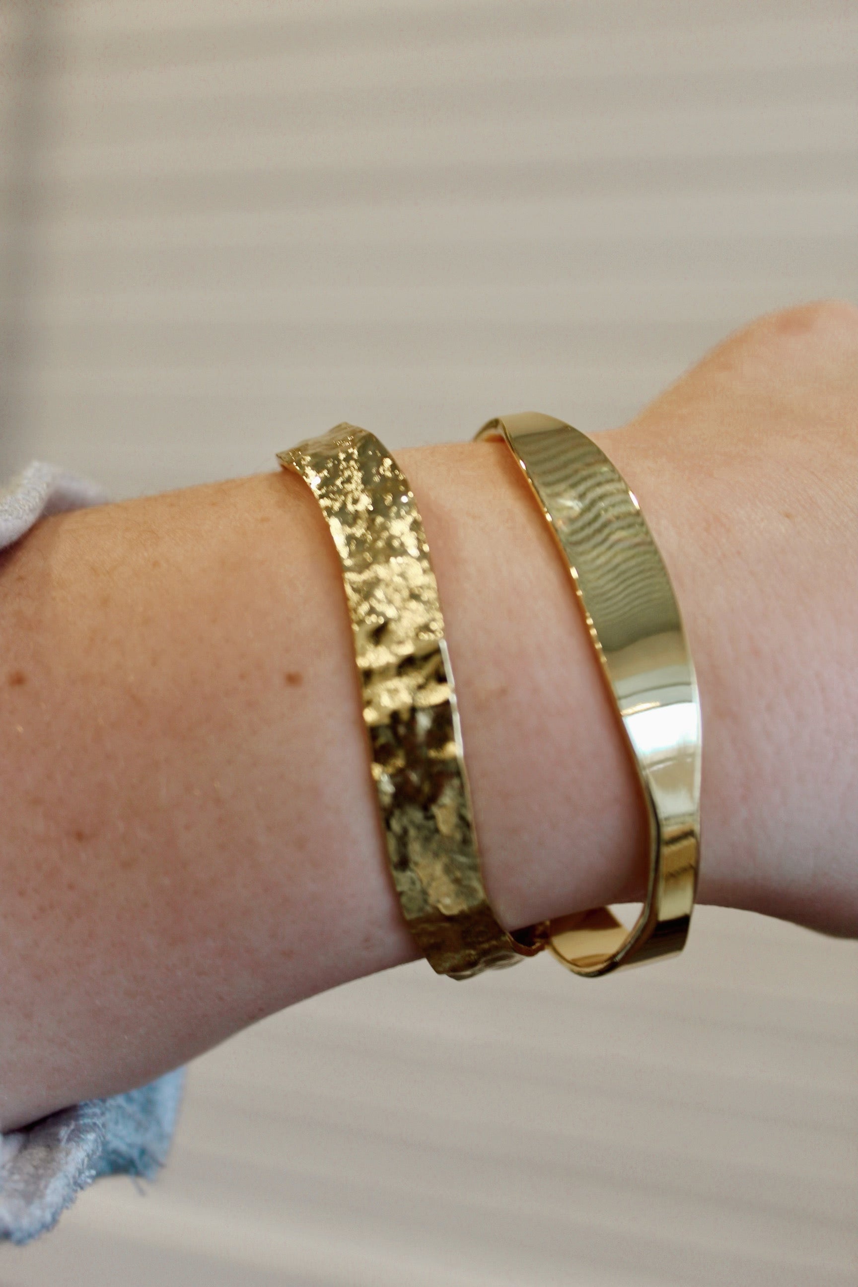 24K gold filled hammered cuff