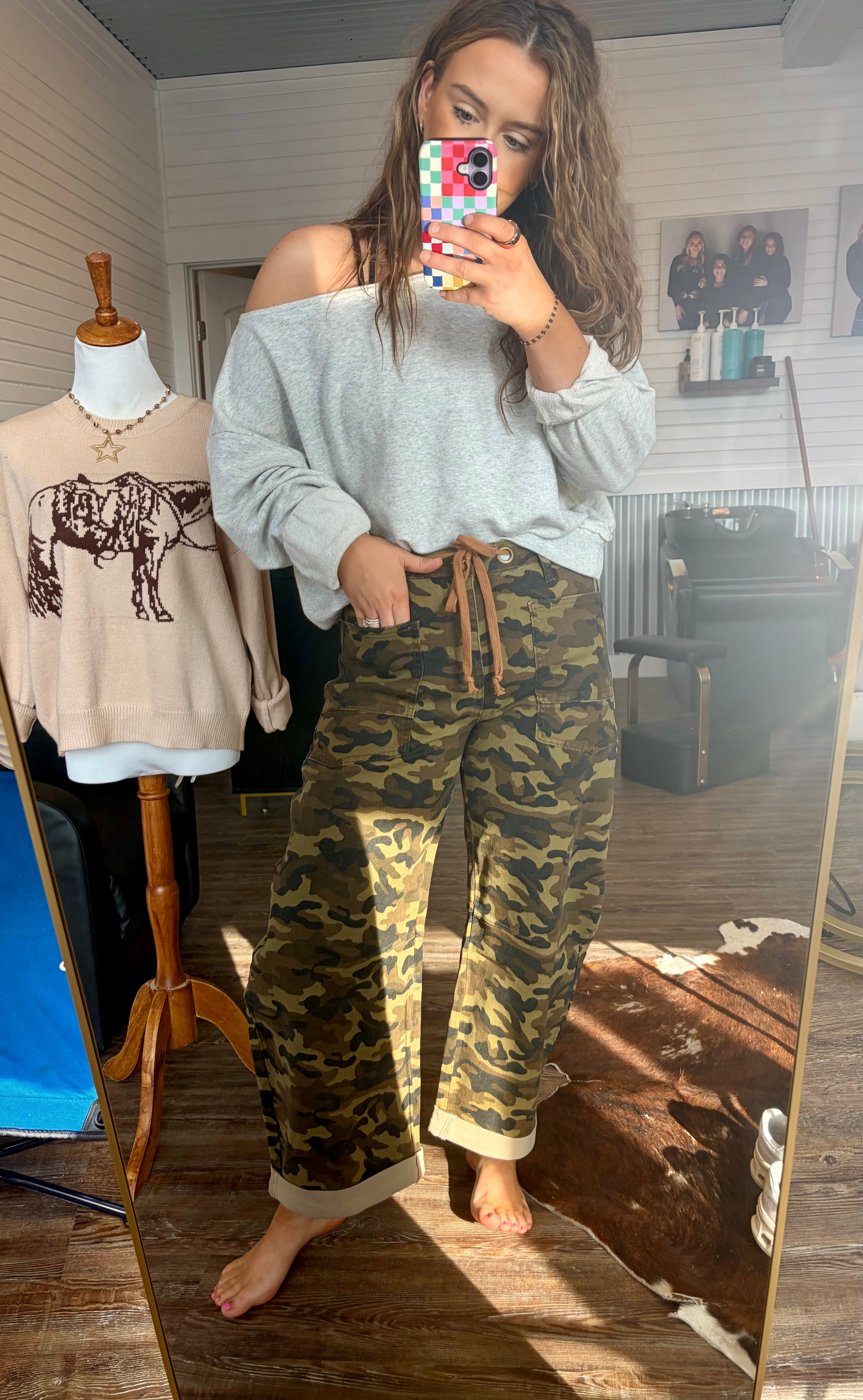 Brogan Camo Barrel Jean