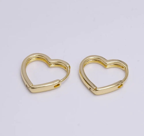 14K Gold Filled heart hoops