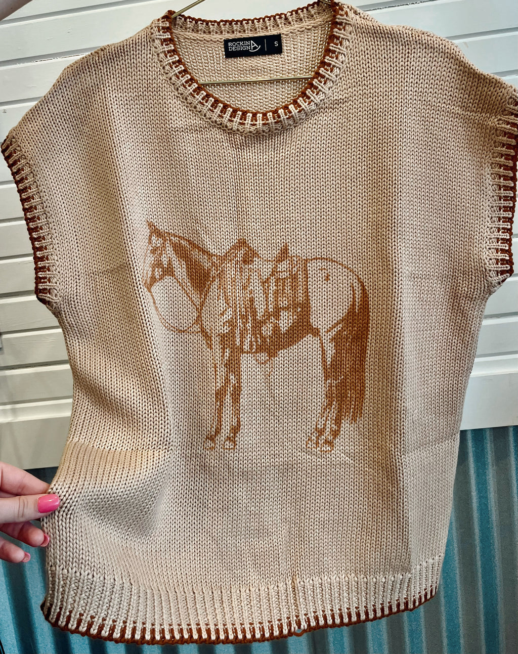 The cow pony short sleeve sweater vest