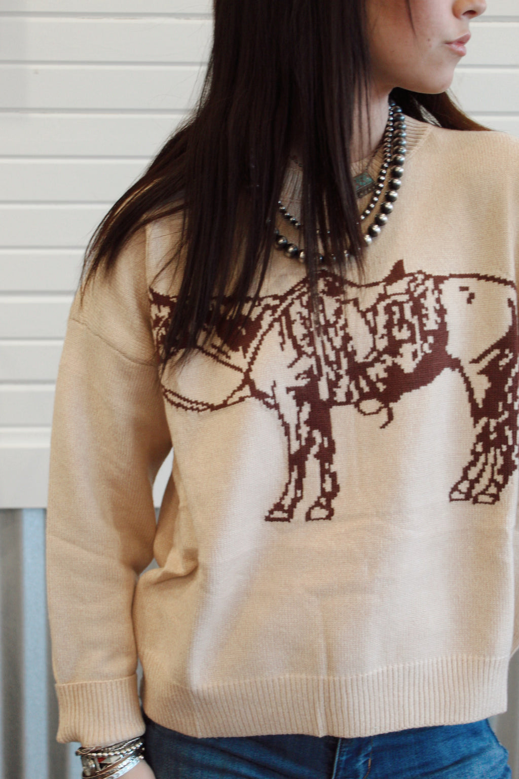 The cow pony crewneck sweater
