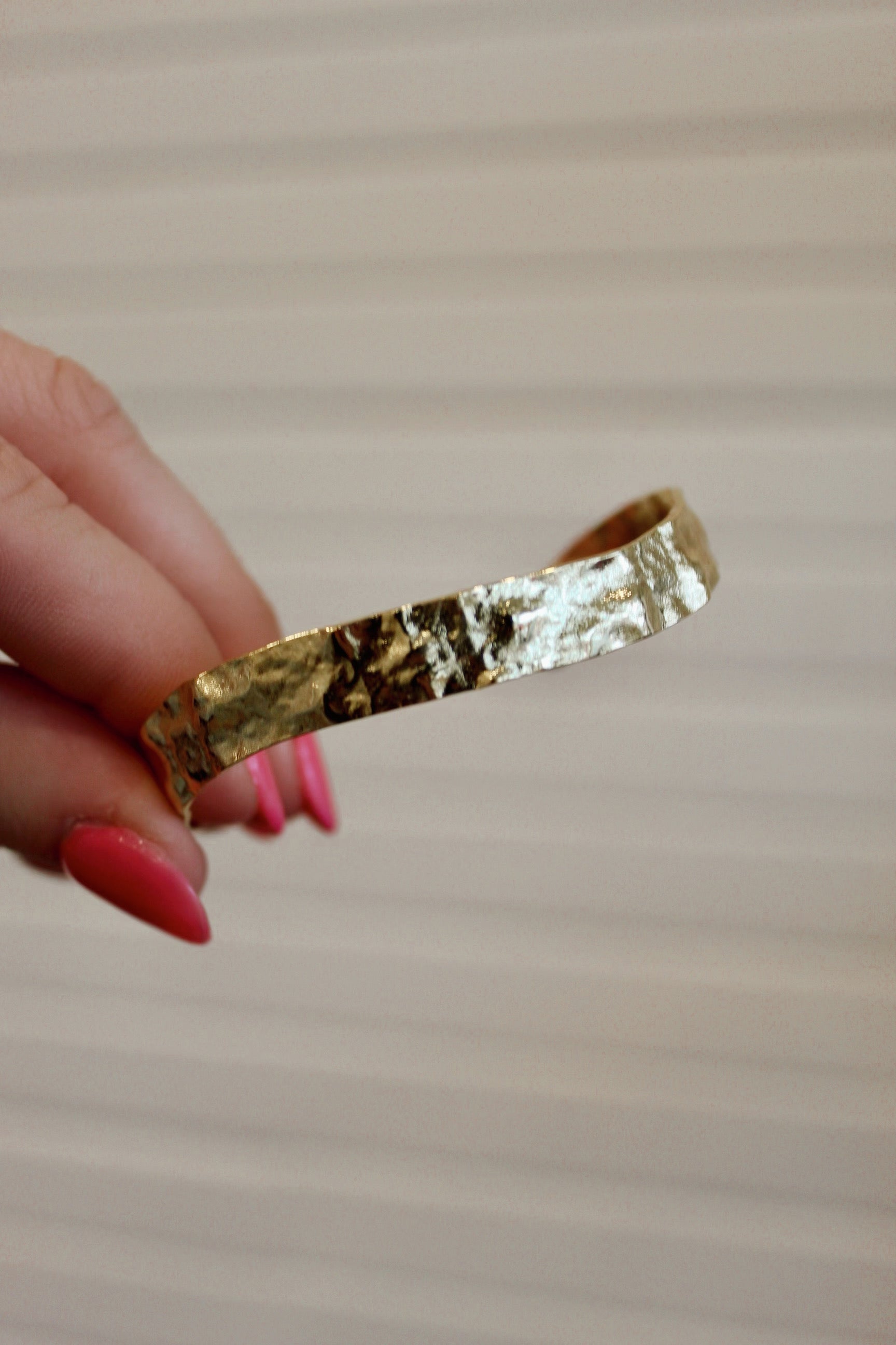 24K gold filled hammered cuff