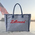 Gingham Check Terry Tote