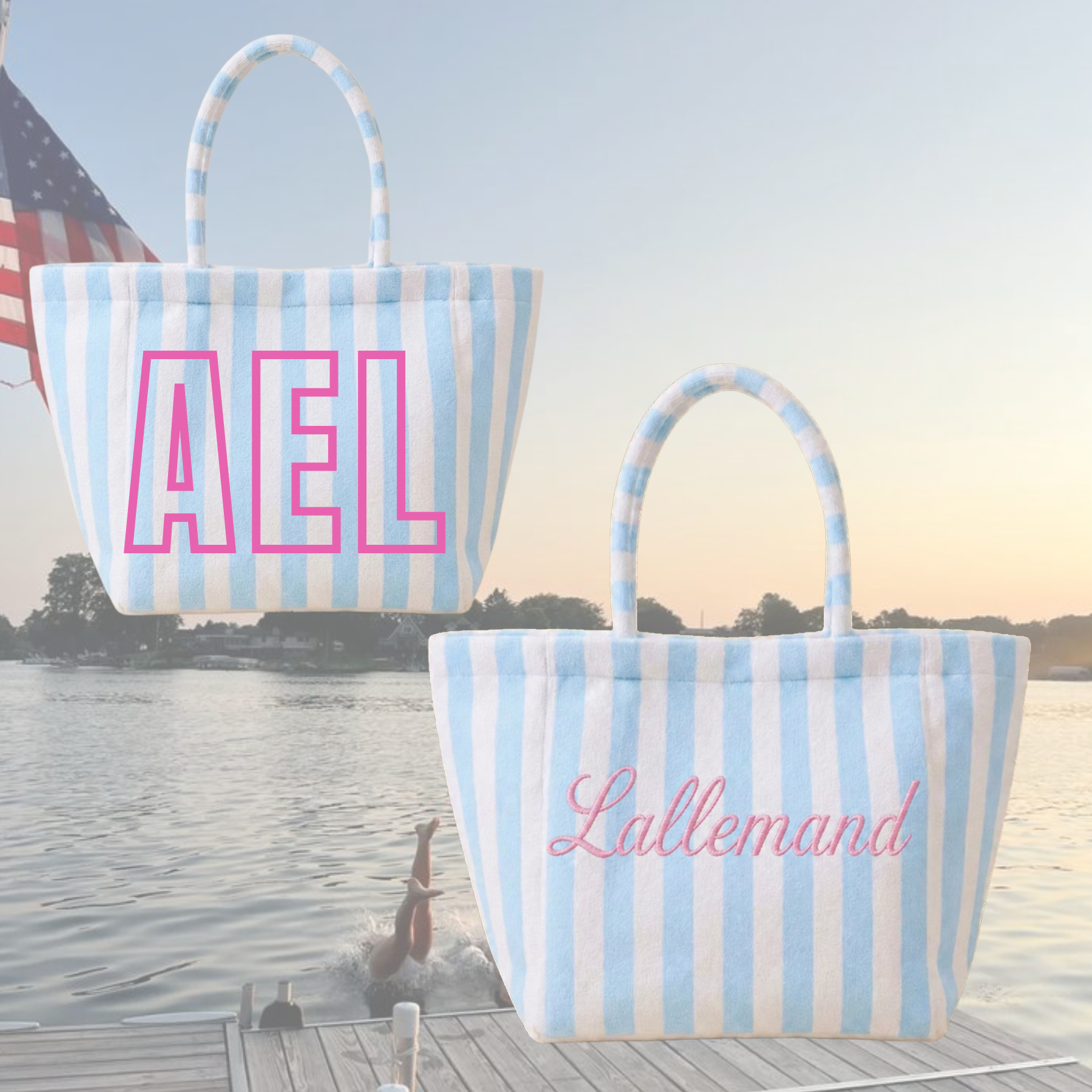 Striped Terry Tote bag