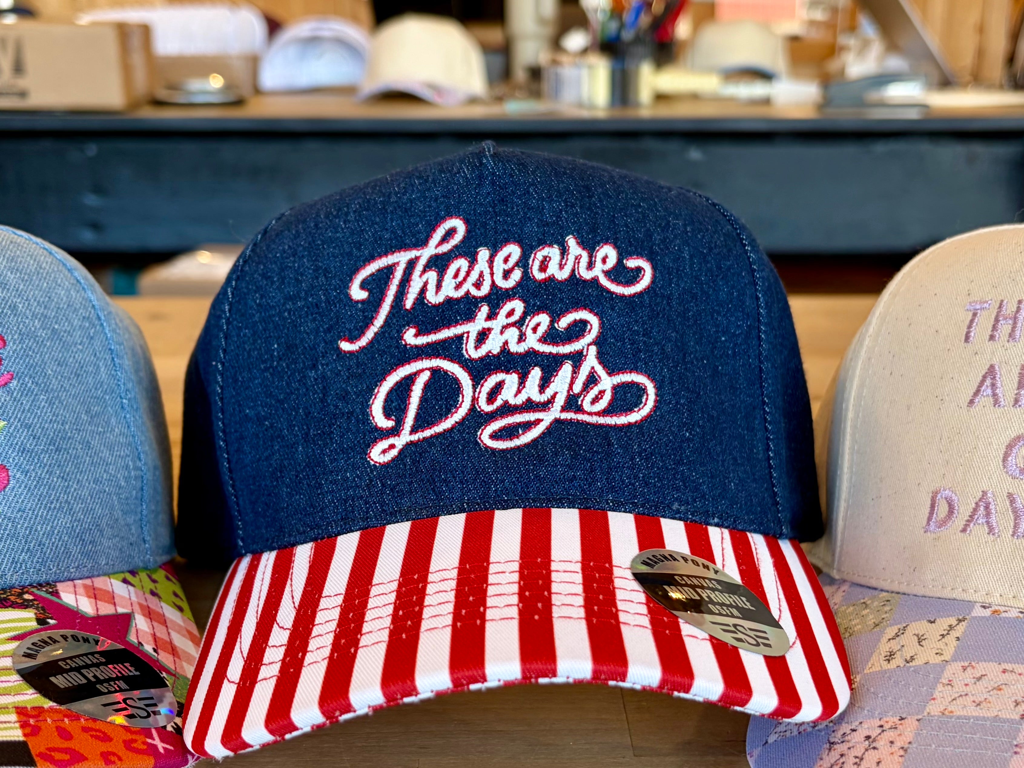 These are the days striped trucker hat