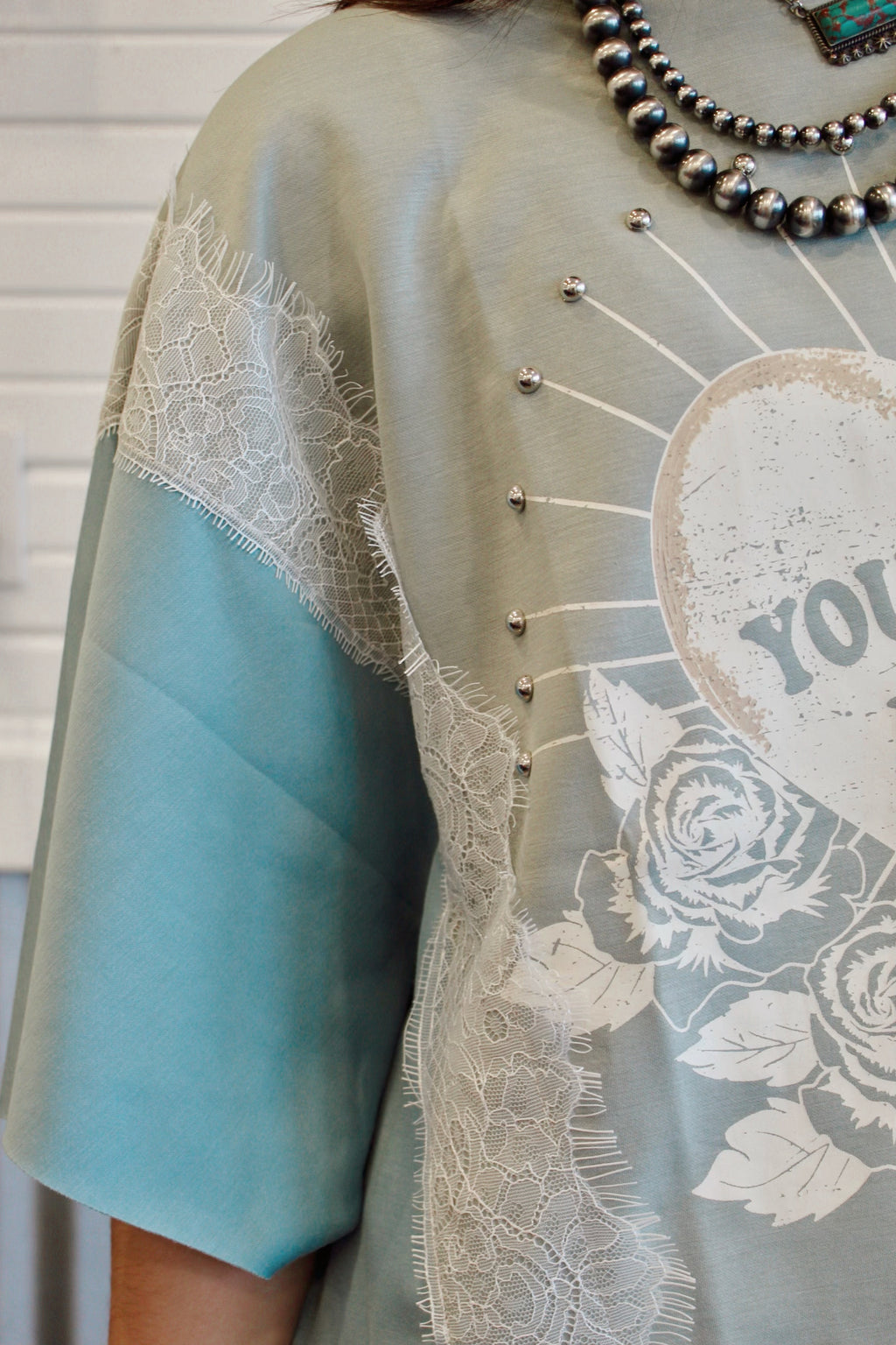 You are my love lace top oversized