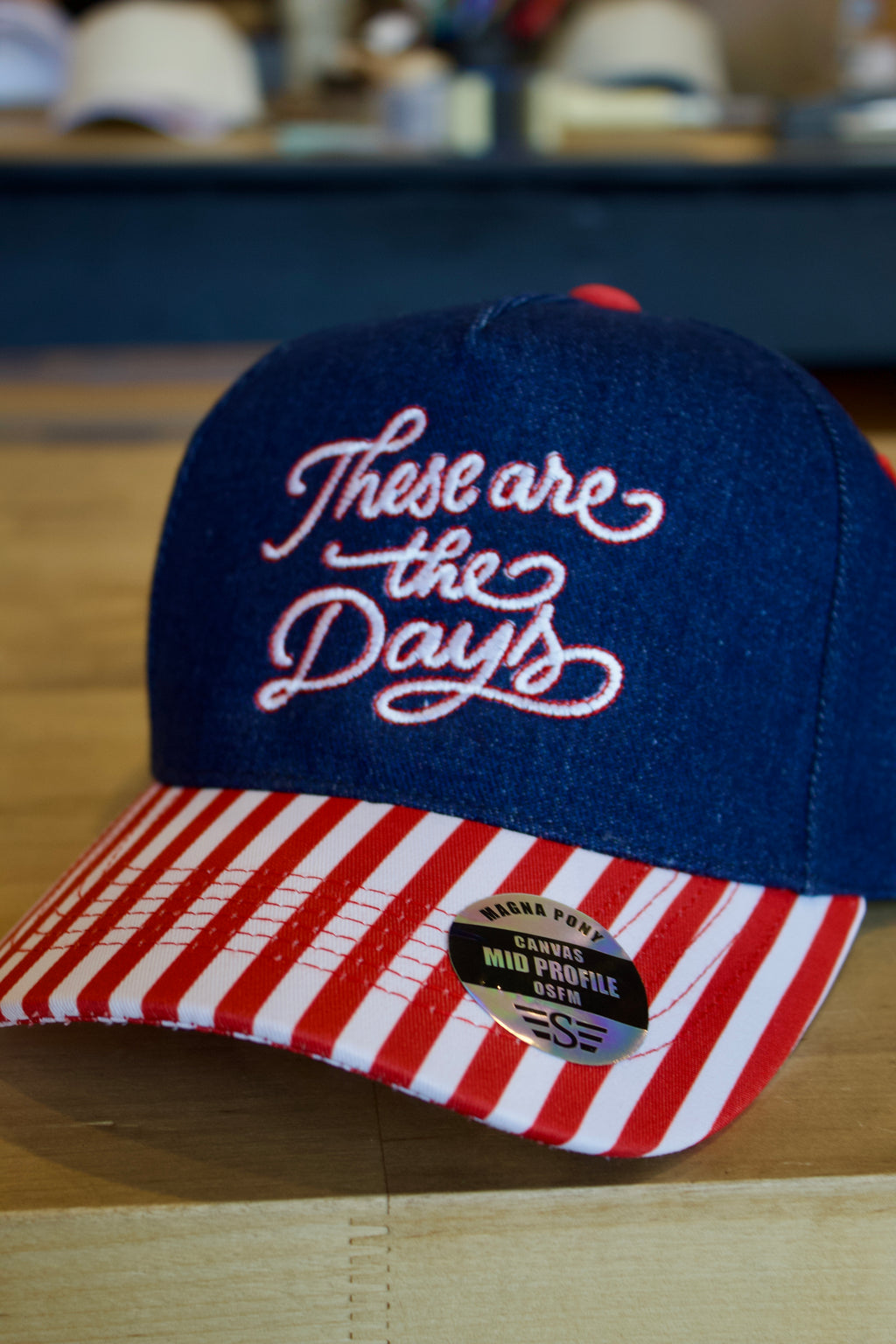 These are the days striped trucker hat