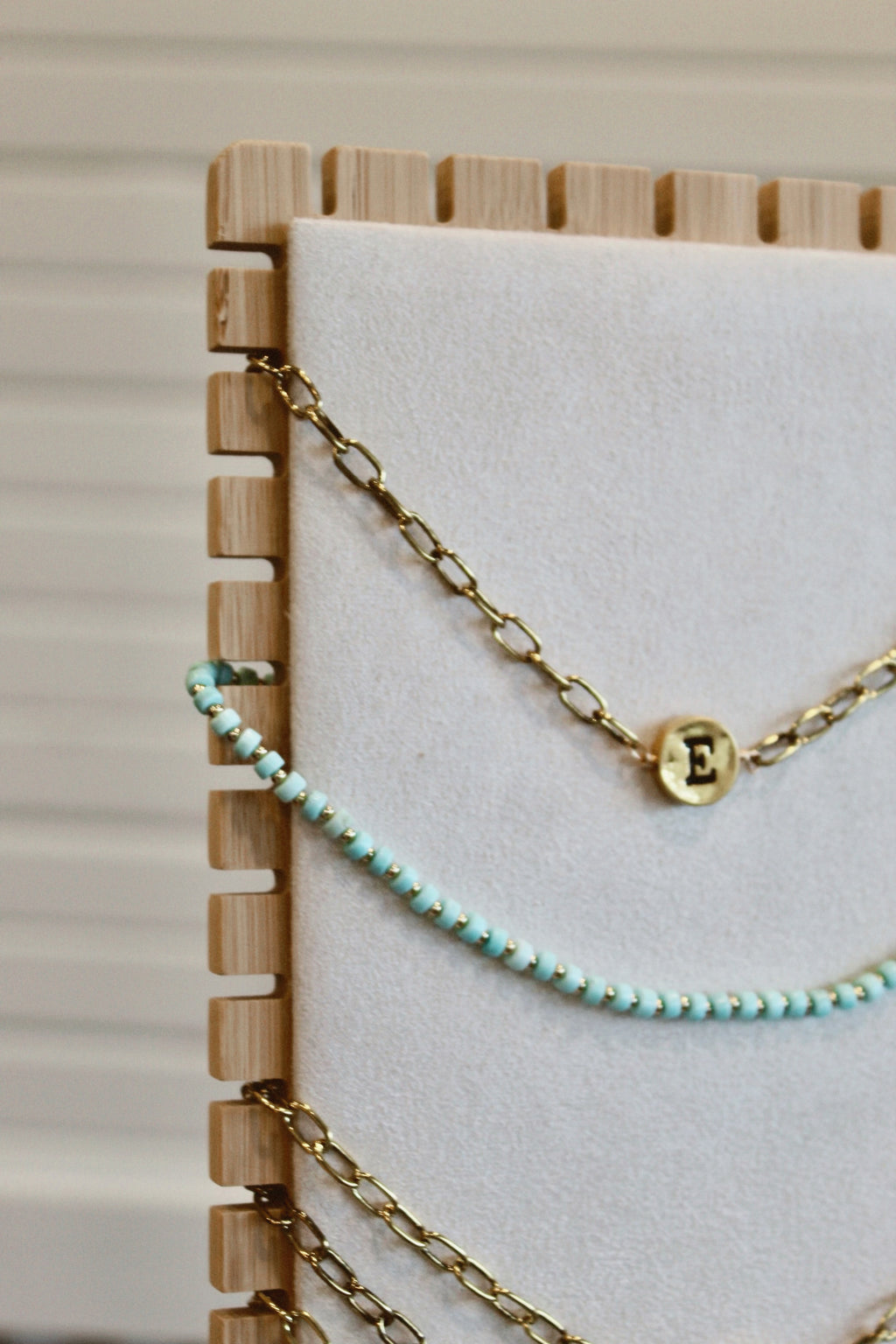 Gold filled blue turquoise beaded necklace