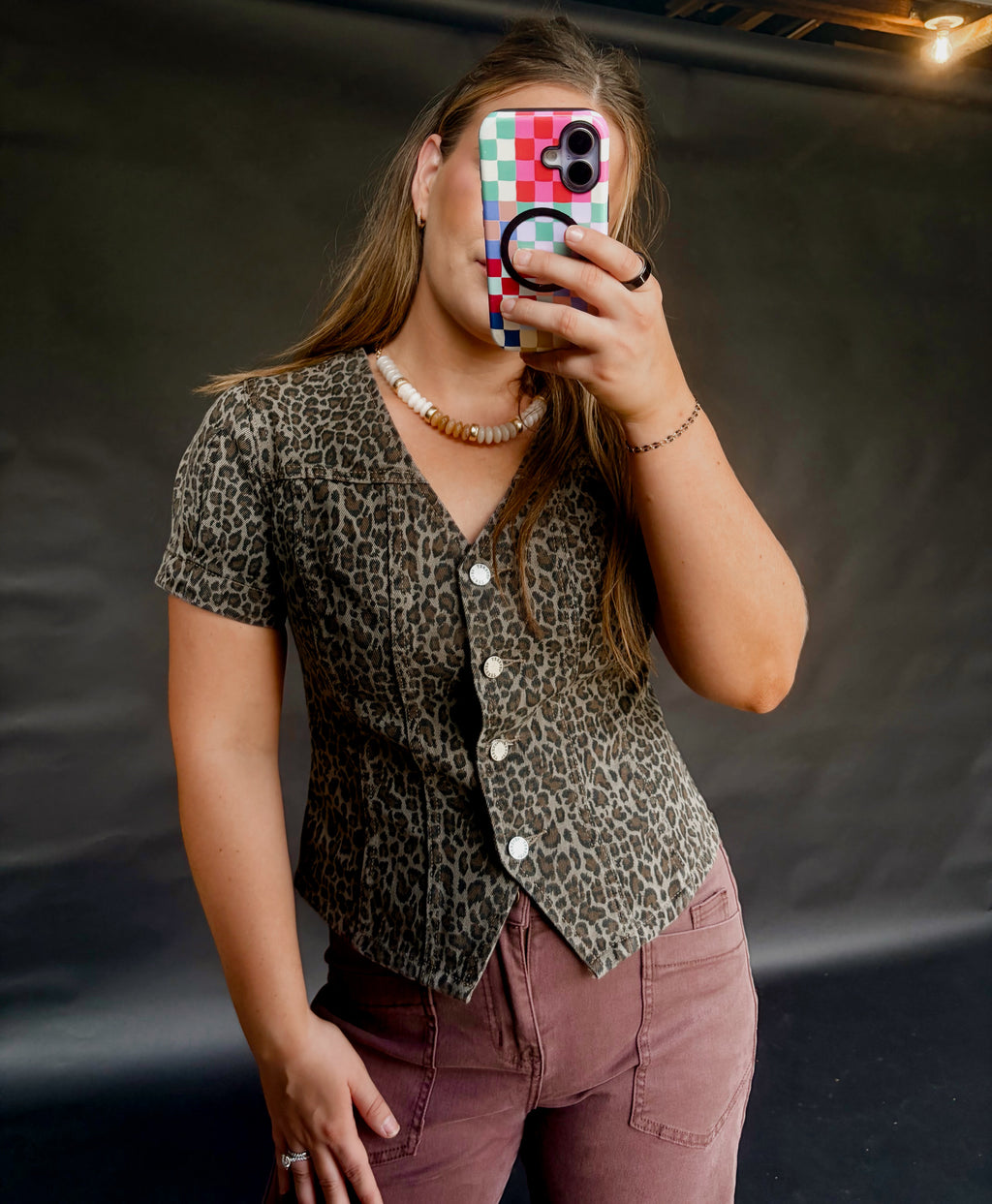 Leopard Short Sleeve button up