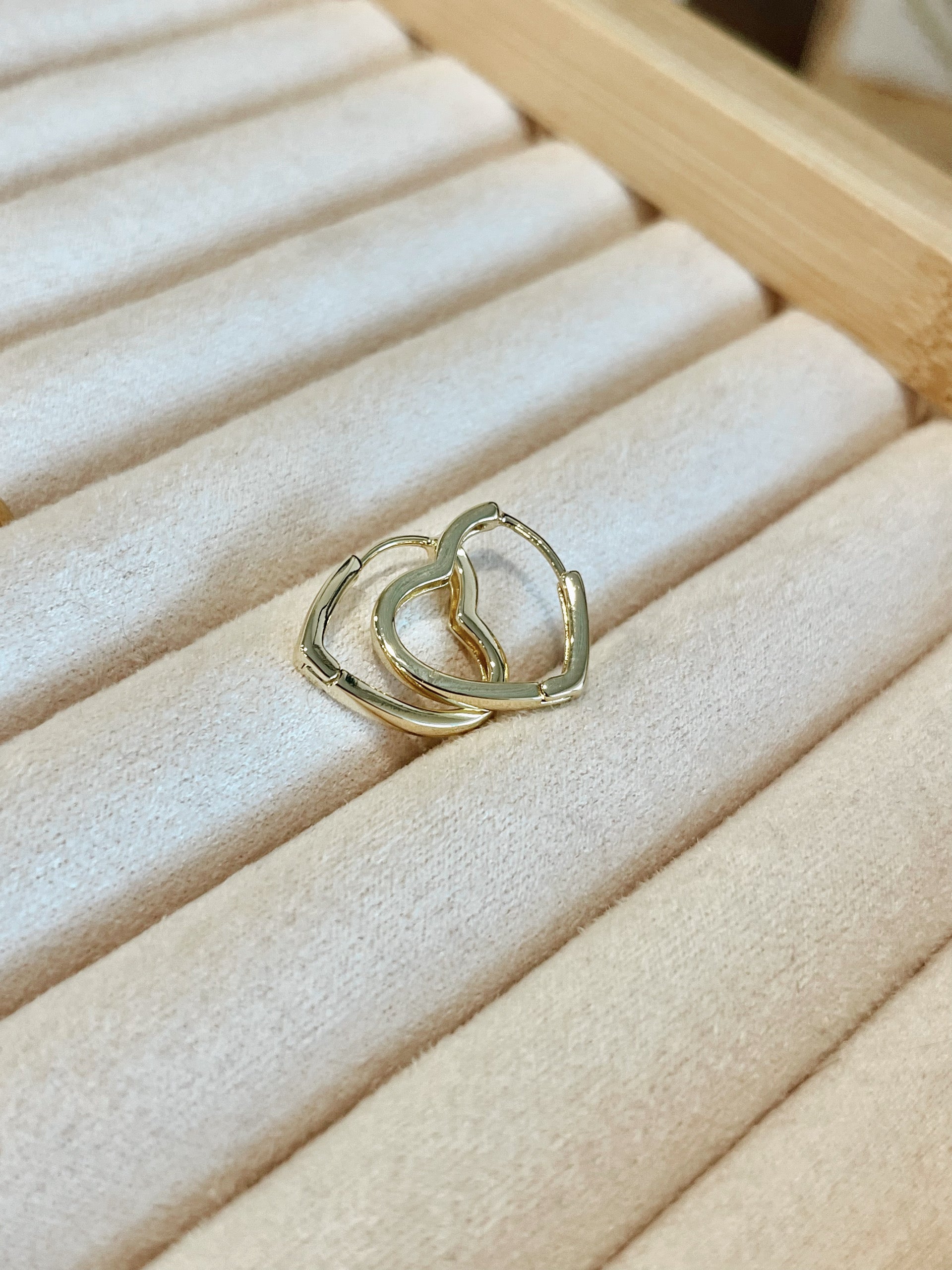 14K Gold Filled heart hoops