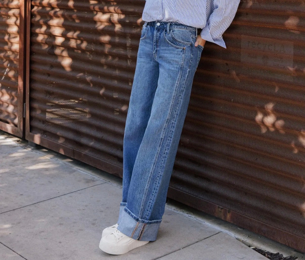 High Rise Vervet Baggy Wide Jean