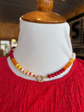 Red & Gold Beaded Necklace