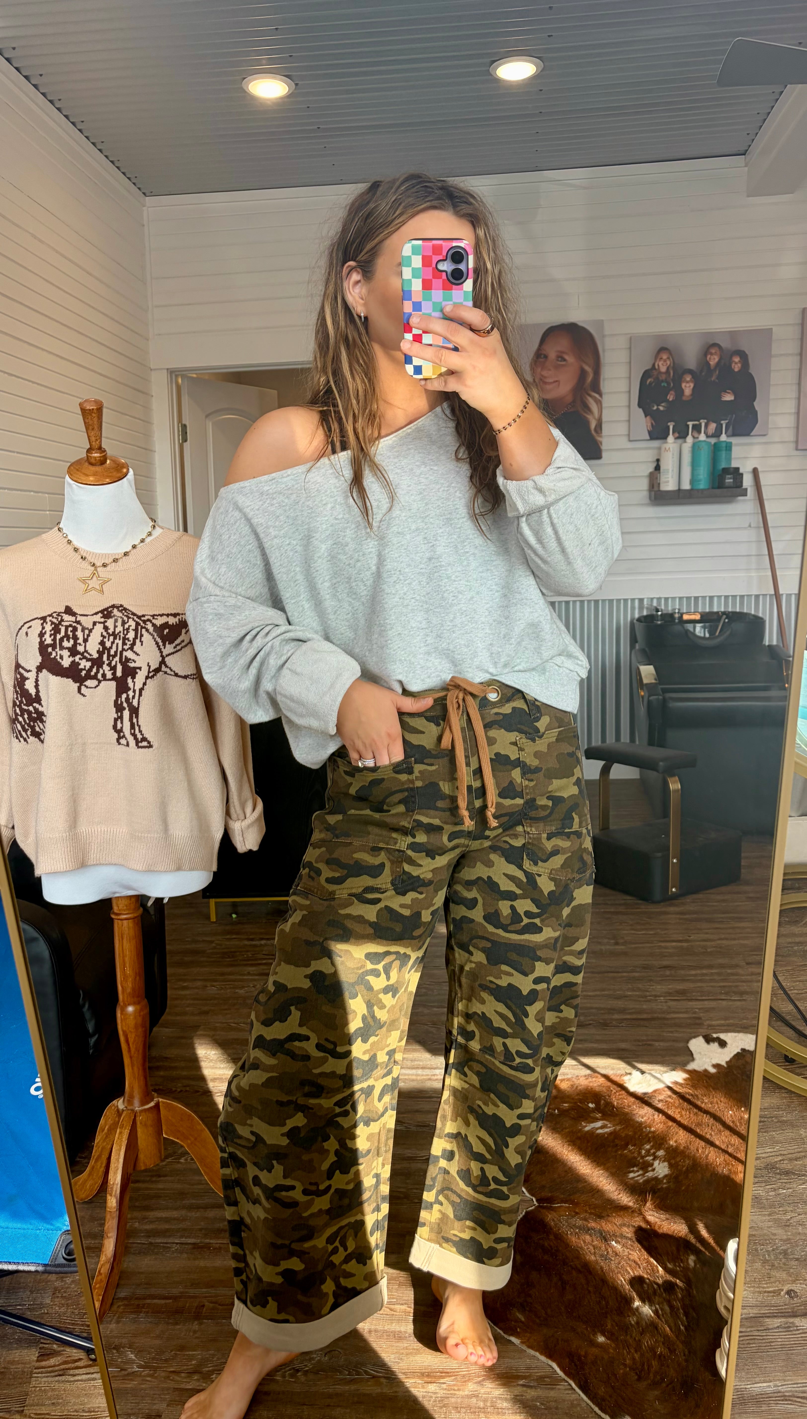 Brogan Camo Barrel Jean
