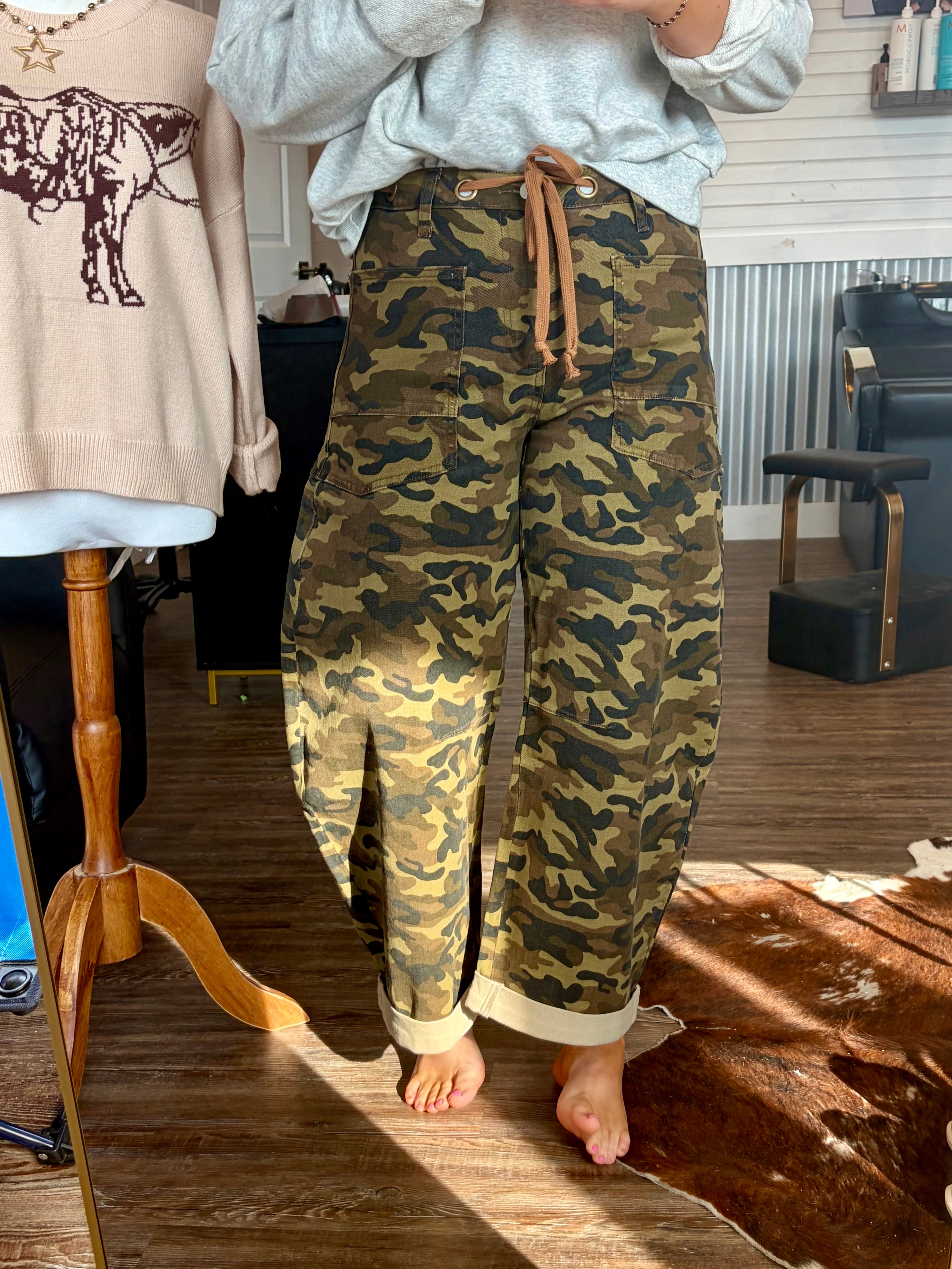 Brogan Camo Barrel Jean