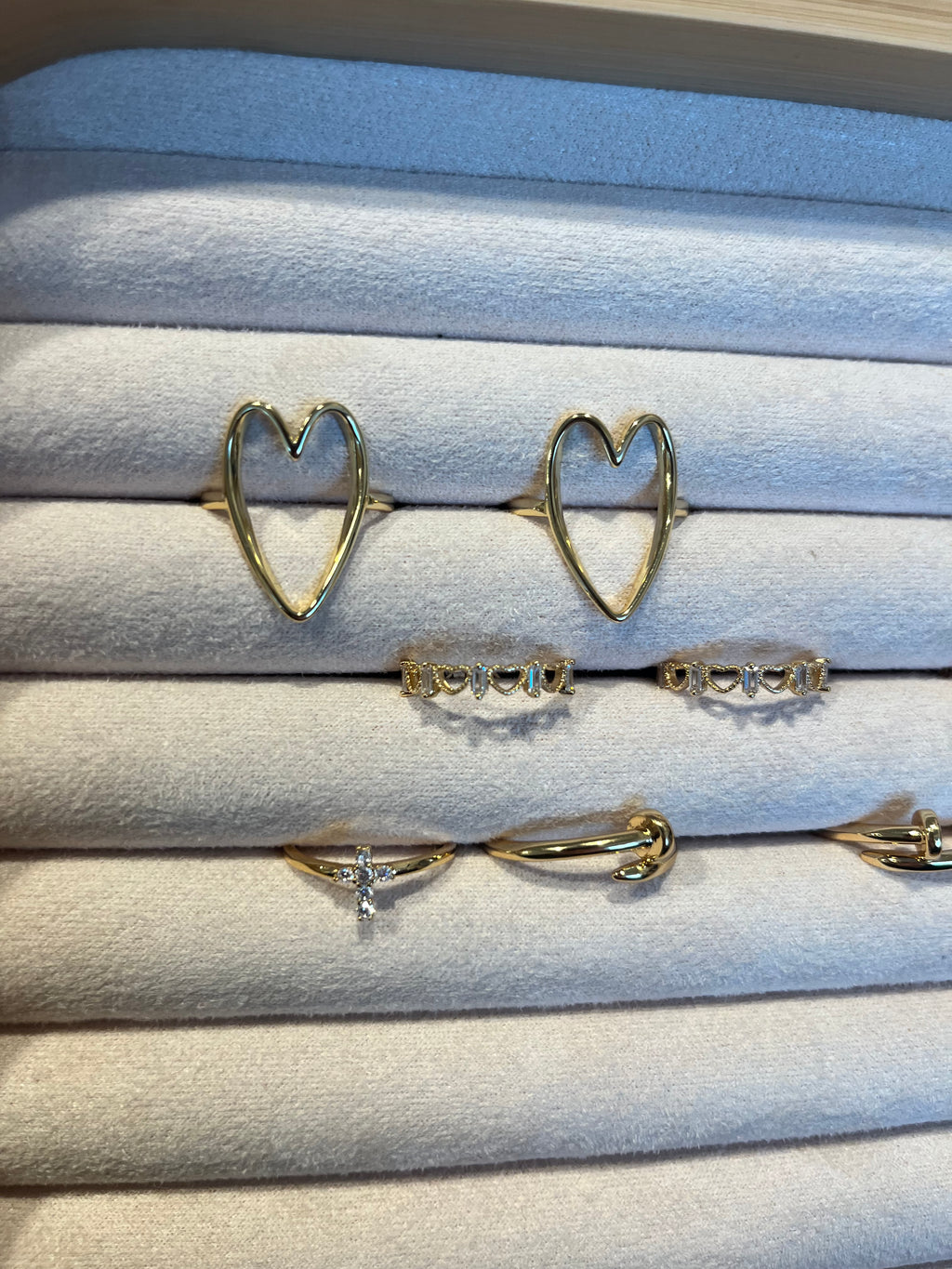 Crystal Cross Gold Ring