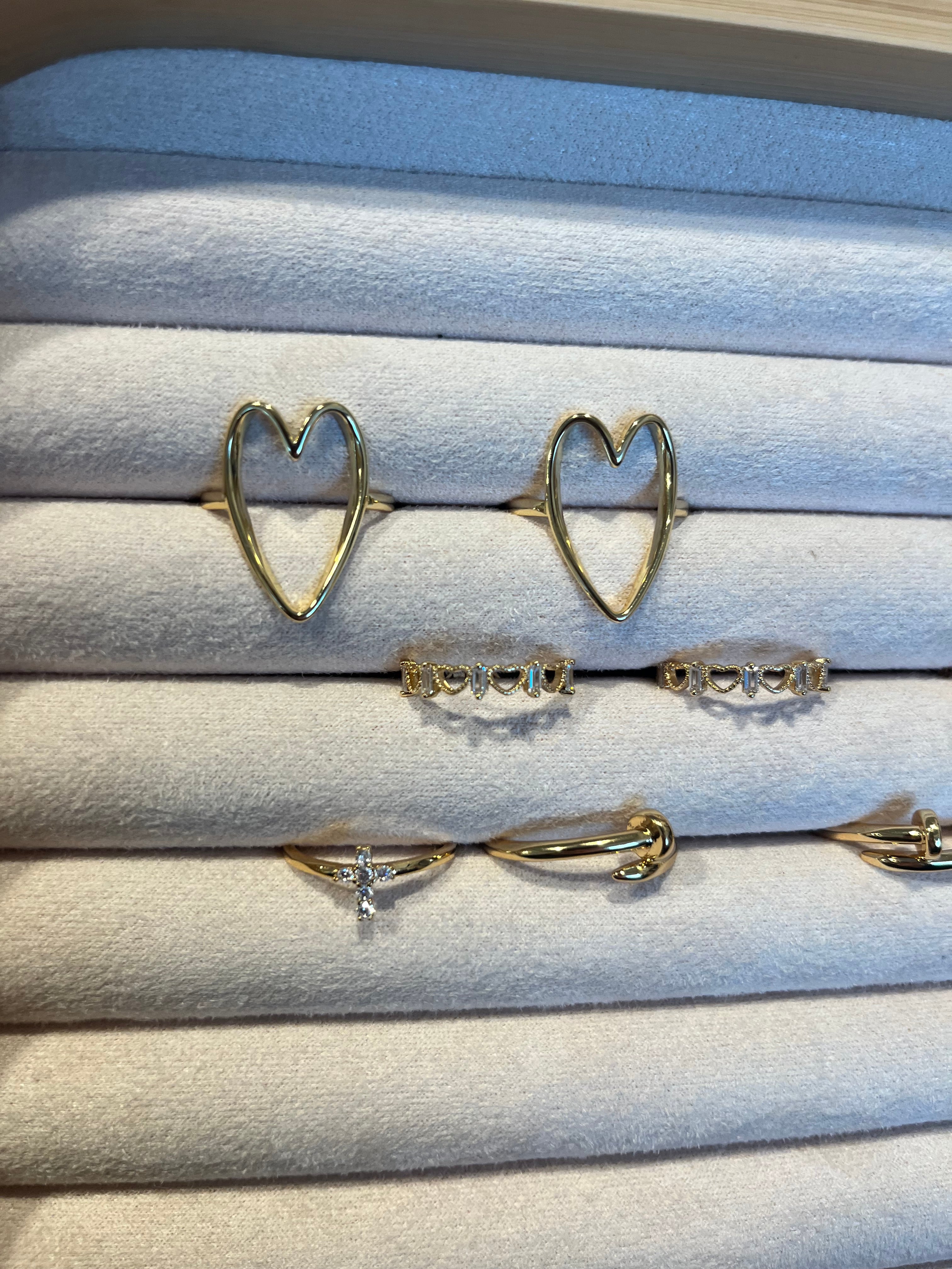 Crystal Cross Gold Ring