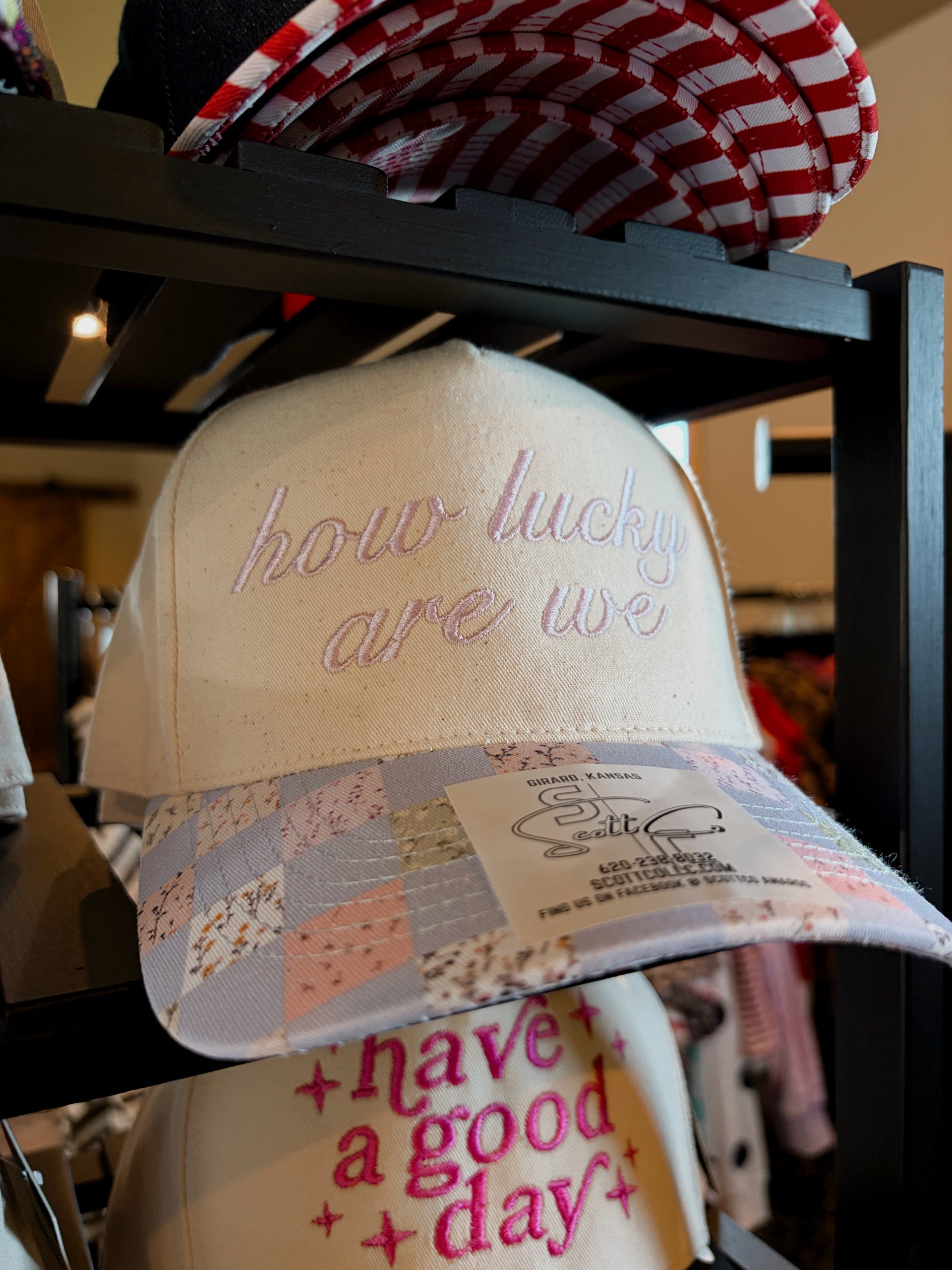 How lucky we are Floral trucker