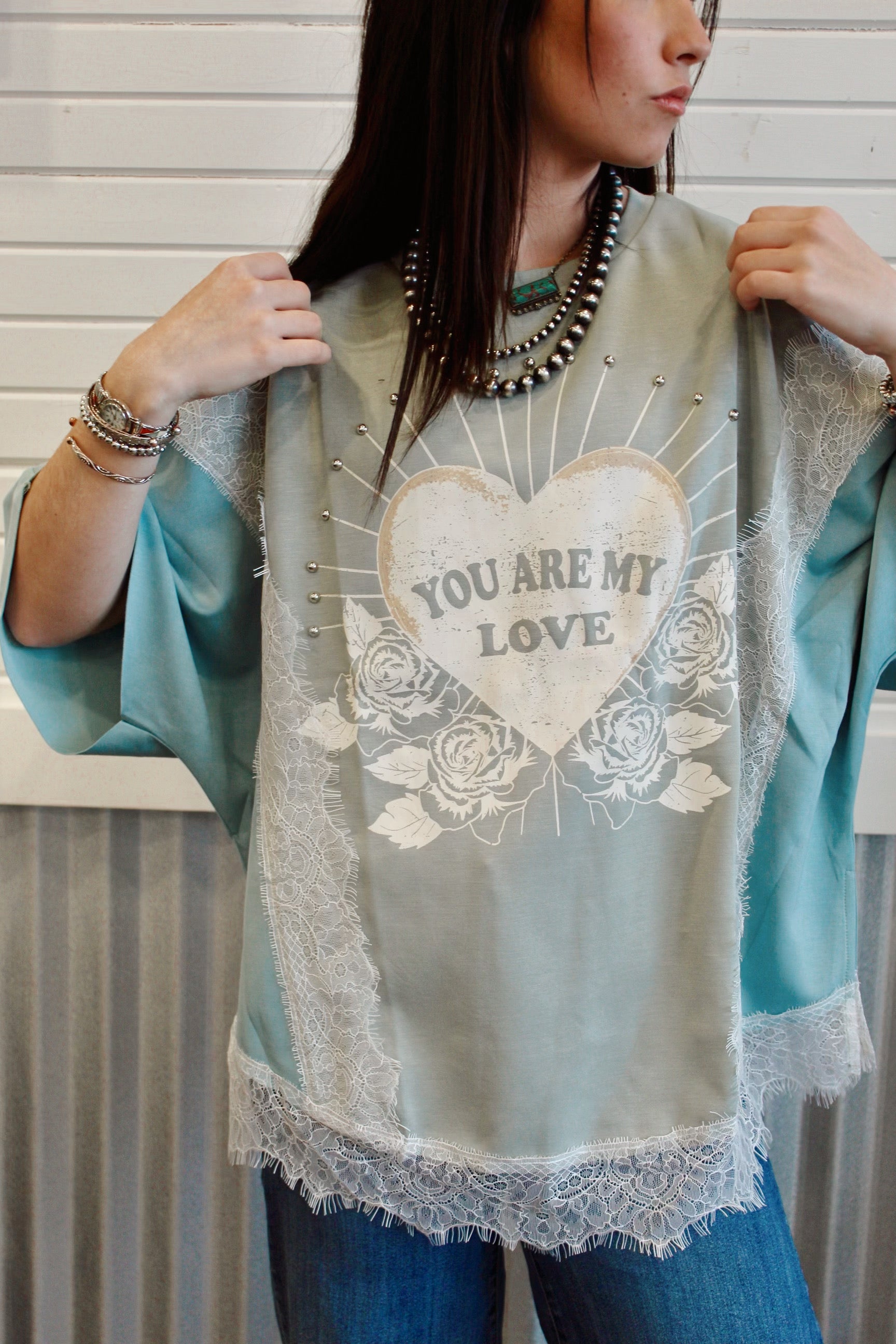 You are my love lace top oversized